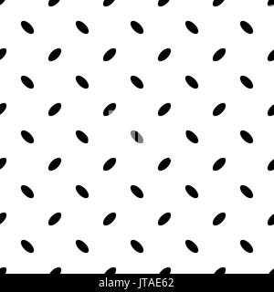 Black and white repeating abstract geometric ellipse pattern - vector background design from curved oval shapes Stock Vector