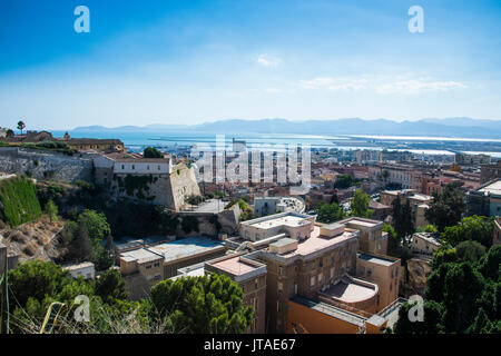 View over Cagliari, Sardinia, Italy, Mediterranean, Europe Stock Photo