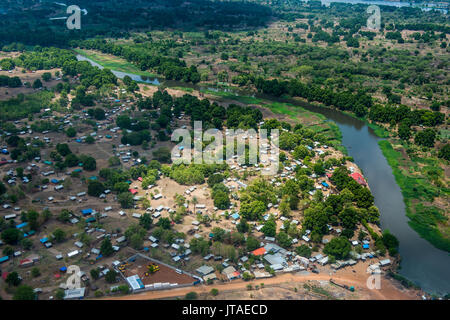 Aerial of the White Nile River, Juba, South Sudan, Africa Stock Photo