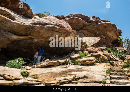 Laas Geel caves with prehistoric paintings, Somaliland, Somalia, Africa Stock Photo