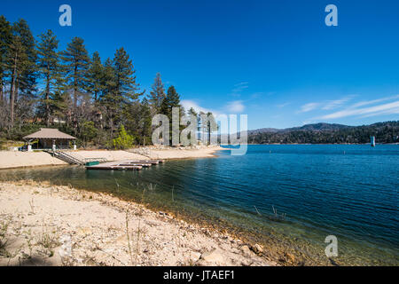 Shoreline of Lake Arrowhead, San Bernardino Mountains, California, United States of America, North America Stock Photo