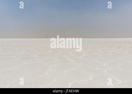 Pure salt in a salt lake, Danakil depression, Ethiopia, Africa Stock Photo