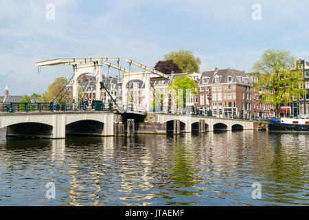 Magere Brug (the Skinny Bridge), Amsterdam, Netherlands, Europe Stock Photo