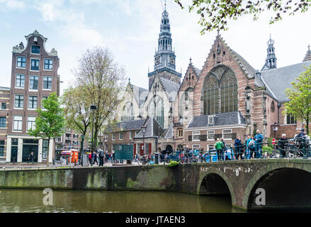 Oude Kerk, 13th century church and the oldest in Amsterdam, Netherlands, Europe Stock Photo