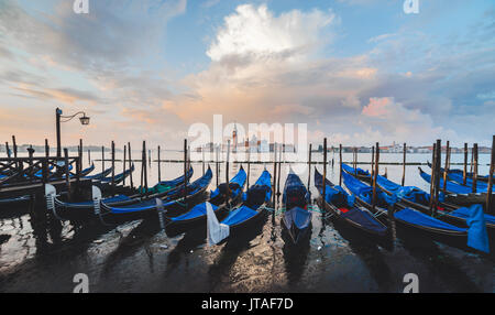 Gondolas, Venice, UNESCO World Heritage Site, Veneto, Italy, Europe Stock Photo