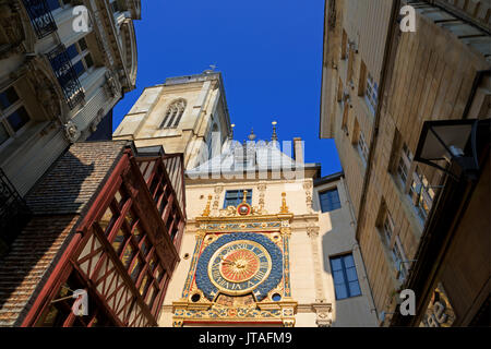 Great Clock, Old Town, Rouen, Normandy, France, Europe Stock Photo