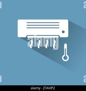 Air conditioner icon with cold air Stock Vector
