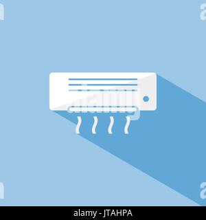 Air conditioning icon with shade on blue background Stock Vector