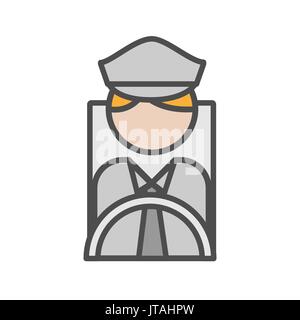 Driver avatar icon on white background Stock Vector