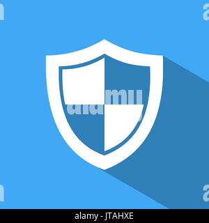 High security shield icon with shade on a blue background Stock Vector