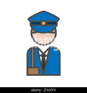 Postman avatar icon on white background Stock Vector