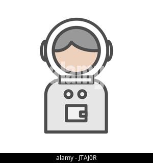 Spaceman avatar icon on white background Stock Vector