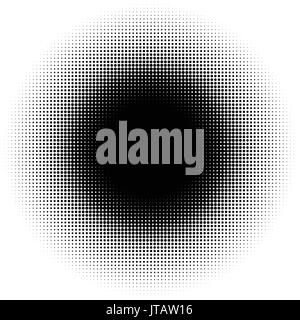 Halftone element, circular halftone pattern. Specks, halftone circle gradient Stock Vector