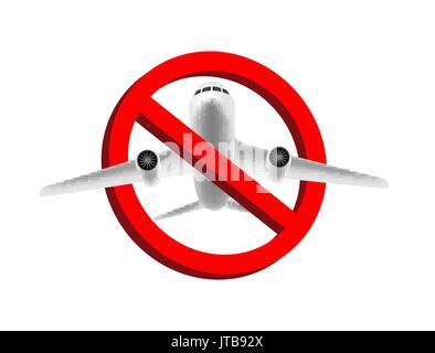 no air plane flying  prohibition sign vector Stock Vector