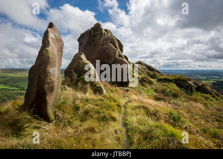 Ramshaw rocks near The Roaches in the Peak District national park, Staffordshire, England. Stock Photo