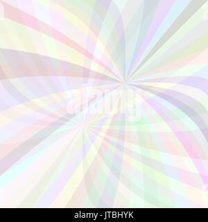 Abstract curved ray burst background - vector illustration from light colored curved rays in pale colors Stock Vector