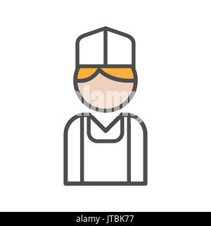 Baker icon with blond hair on white background Stock Vector
