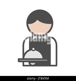 Waiter icon with uniform at the restaurant Stock Vector