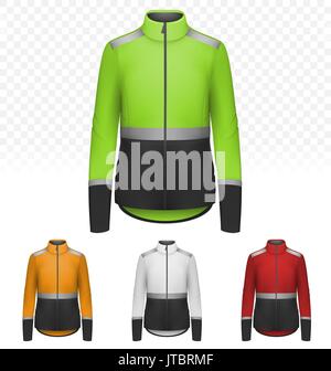 Female reflective jacket isolated on transparent background Stock Vector