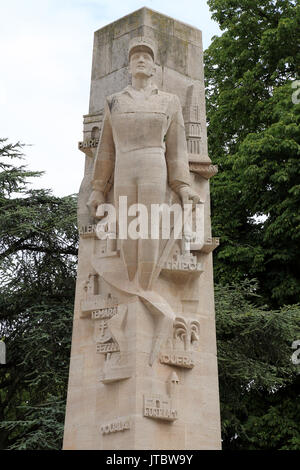 Monument du General Leclerc in Place Rene Goblet, Amiens, Somme, Hauts de France, France Stock Photo