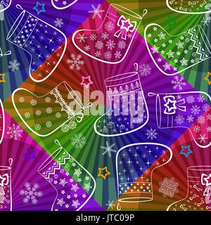 Christmas Stockings, Seamless Stock Vector