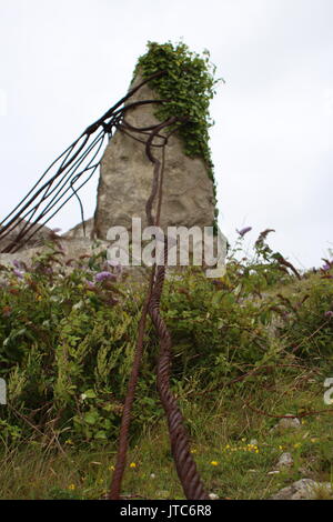 Sculptures at Portland Quarry, home to Portland limestone. Stock Photo