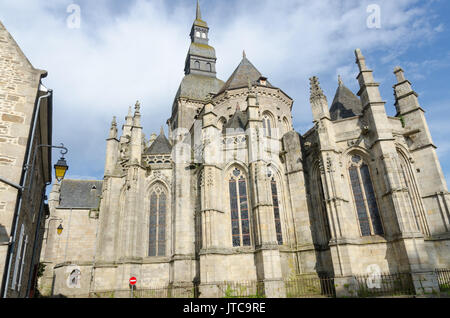 Basilique Saint-Sauveur catholic church in the medieval french town of Dinan in Brittany Stock Photo
