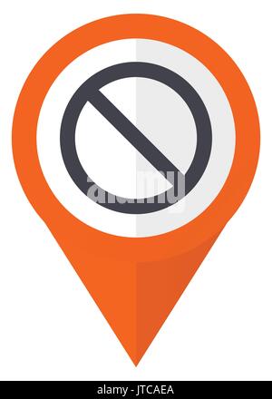 Access denied orange pointer vector icon in eps 10 isolated on white background. Stock Vector