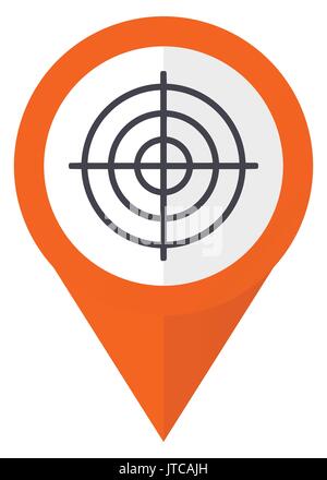 Target orange pointer vector icon in eps 10 isolated on white background. Stock Vector