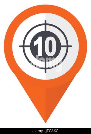 Target orange pointer vector icon in eps 10 isolated on white background. Stock Vector