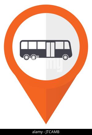Map pointer with bus icon, Bus Stop Pointer icon Stock Vector Image ...