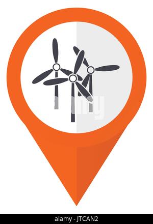 Windmill flat vector pin map icon. Map pointer. Map markers ...