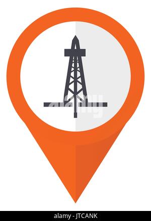 Drilling orange pointer vector icon in eps 10 isolated on white background. Stock Vector