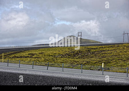 Misty Landscape in Sudurland, Iceland. Stock Photo