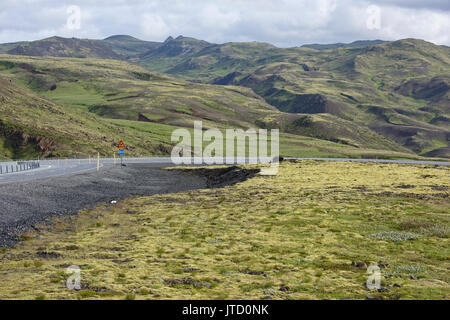 Misty Landscape in Sudurland, Iceland. Stock Photo