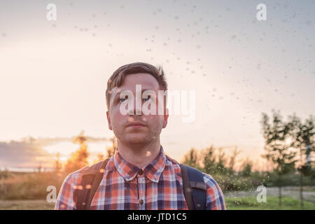 Portrait Of Young Man In Shock With Scared Face Paralysed With