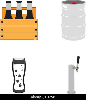 Set of beer icons Stock Vector