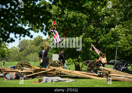 Civil War reenactment, Rochester NY.union jack Stock Photo