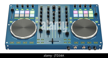 DJ Console, 3D rendering isolated on white background Stock Photo