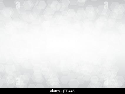 Gray bokeh hexagon, Abstract vector background Stock Vector
