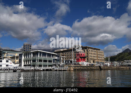 Nelson Mandela Gateway and clock tower at the V&A Waterfront in Cape Town, Western Cape, South Africa. Stock Photo