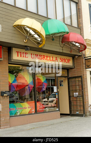The Umbrella Shop on Broadway Street in Vancouver, BC, Canada Stock Photo