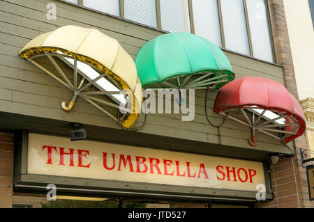 The Umbrella Shop on Broadway Street in Vancouver, BC, Canada Stock Photo