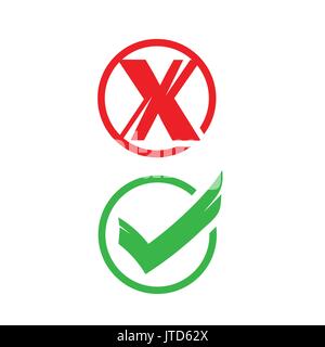no and yes signs, icon design,  isolated on white background. Stock Vector