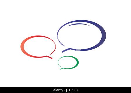three talk bubbles illustration, icon design, isolated on white background. Stock Vector