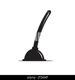 silhouette of plunger illustration, icon design, isolated on white background. Stock Vector