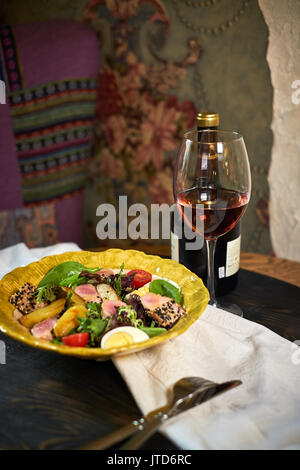 Salad with tuna and vegetables on a nice plate jpg Stock Photo