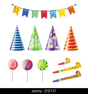 Party Elements - realistic vector set of holiday objects Stock Vector