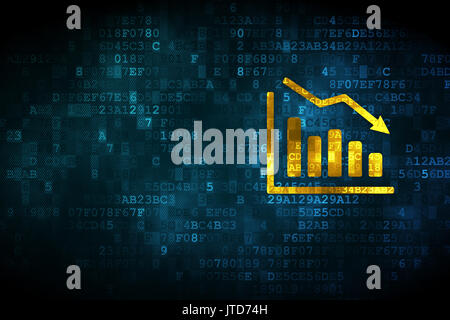 Marketing concept: Decline Graph on digital background Stock Photo