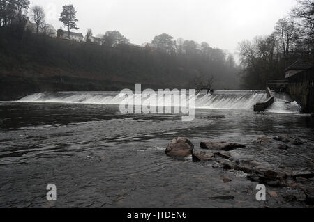 Radyr Weir, River Taff. Stock Photo